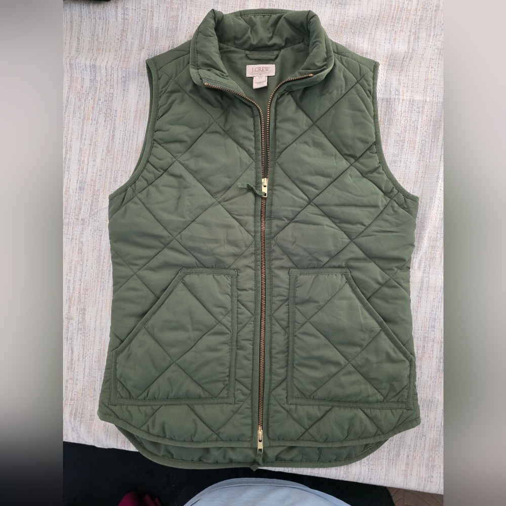 J. Crew Olive Quilted Vest